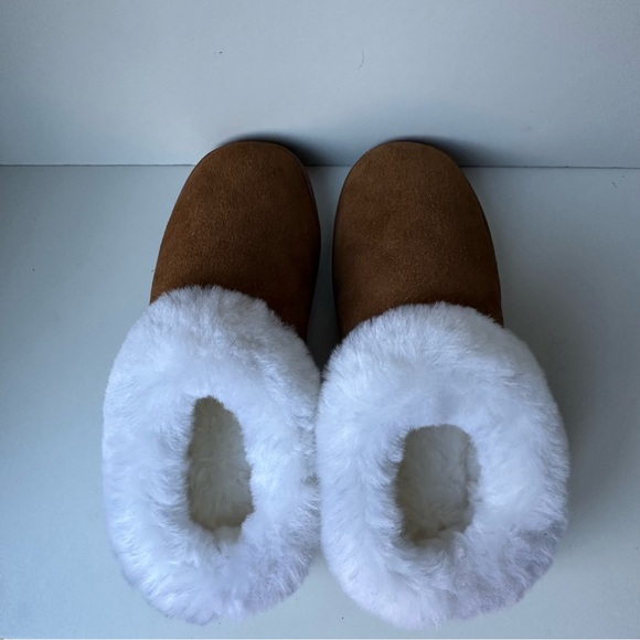 Cloud Nine Women's Sunrise Clog Slippers Brown White Sheepskin Slippers Size:5 - Picture 10 of 16